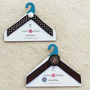 Lindsay Phillips SwitchFlops Lot of 2 Gina & Tracy Interchangeable Straps Size M